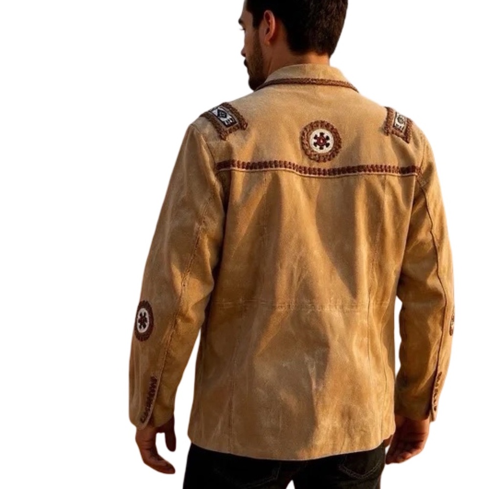 Scully Western Beaded Buck Leather Jacket. SZ 48